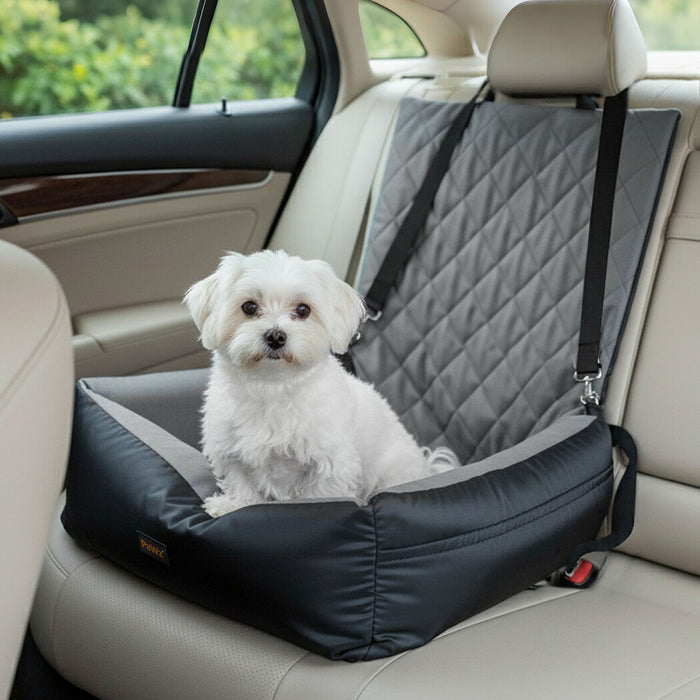 Pet Car Seat Dog Seat Travel Bed Safety Booster with Side Pocket Grey