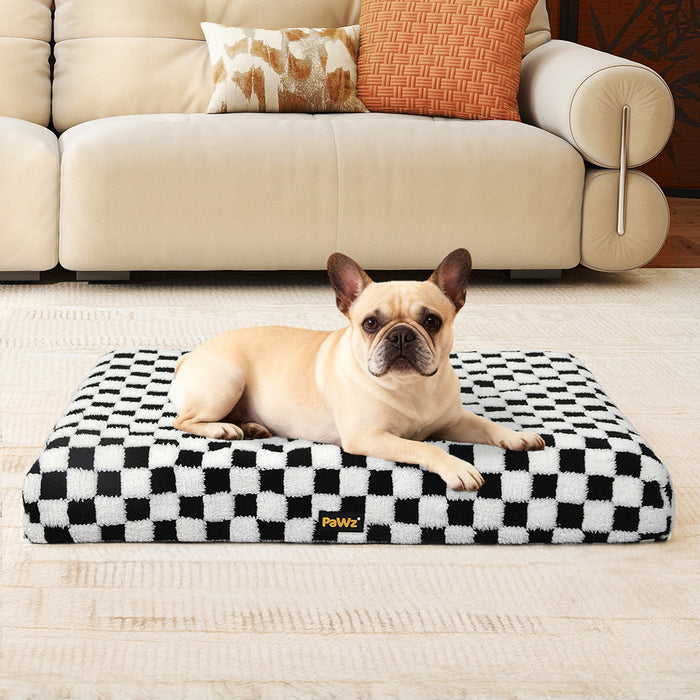 Orthopedic Dog Bed Memory Foam Dog Mattress Square Checkerboard Pet Mat