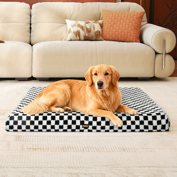 Orthopedic Dog Bed Memory Foam Dog Mattress Square Checkerboard Pet Mat