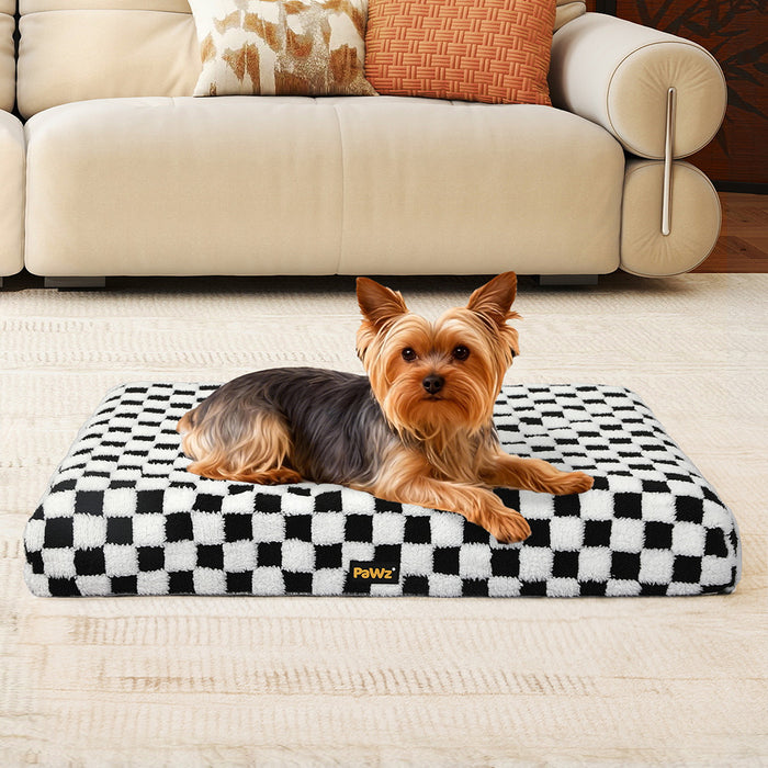 Orthopedic Dog Bed Memory Foam Dog Mattress Square Checkerboard Pet Mat