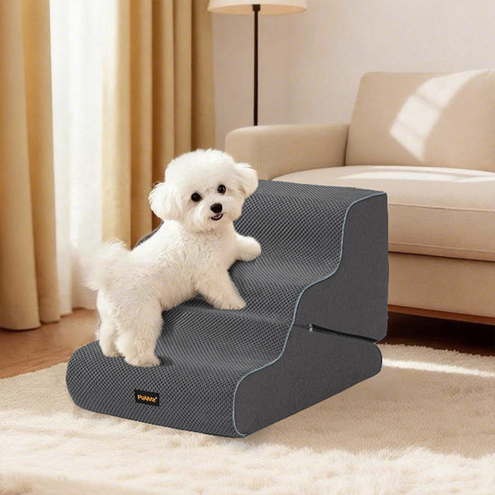 Dog Steps Adjustable 3-Steps Dog Ramp Portable Pet 2-in-1 Stairs Bed Sofa