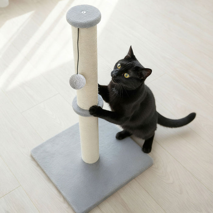 Cat Scratcher Scratching Post Natural Sisal Kitten Stable Ball Toys 74cm