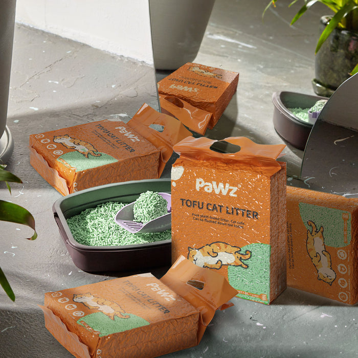 PaWz Tofu Cat Litter Clumping Flushable Green Tea Scent - petpawz.com.au