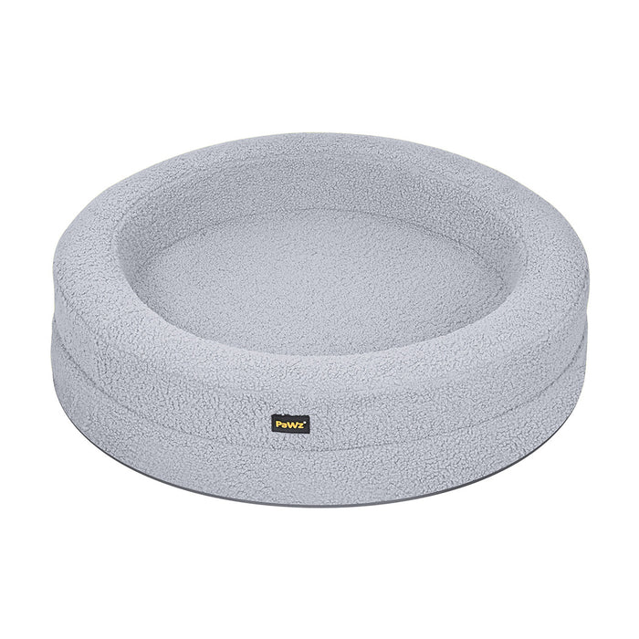 Orthopedic Memory Foam Dog Donut Bed Light Grey