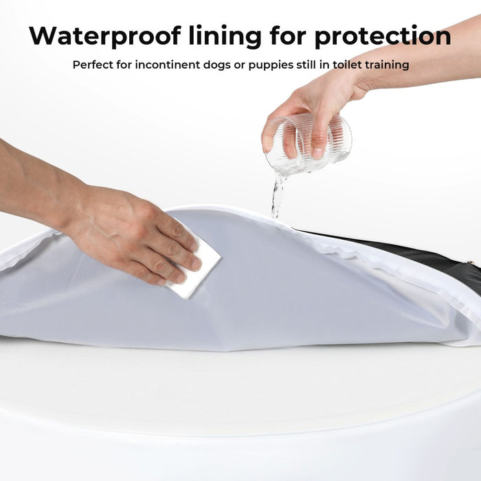 Orthopedic Memory Foam Dog Donut Bed has waterproof lining