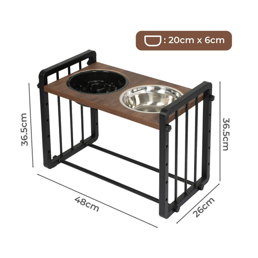 PaWz Adjustable Height Pet Feeder Elevated Dual Raised Bowl - petpawz.com.au