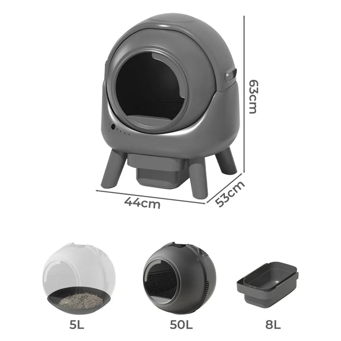 PaWz AutoClean Lite Automatic Self Cleaning Cat Litter Box Dimensions 