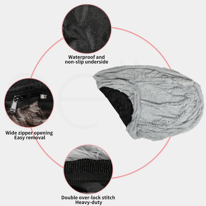 PaWz Large Fluffy pet Bed non slip waterproof base