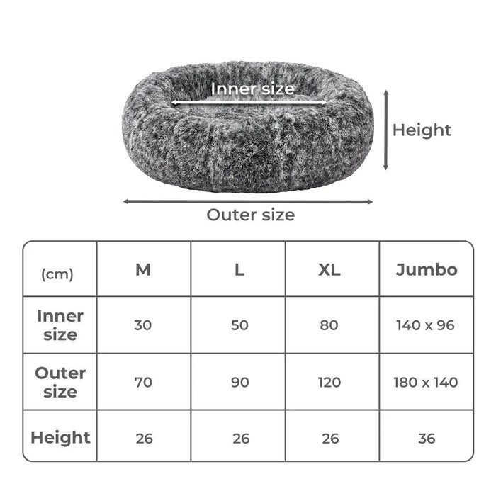 PaWz Premium Calming Pet Beds Size Chart 