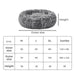 PaWz Premium Calming Pet Beds Size Chart 