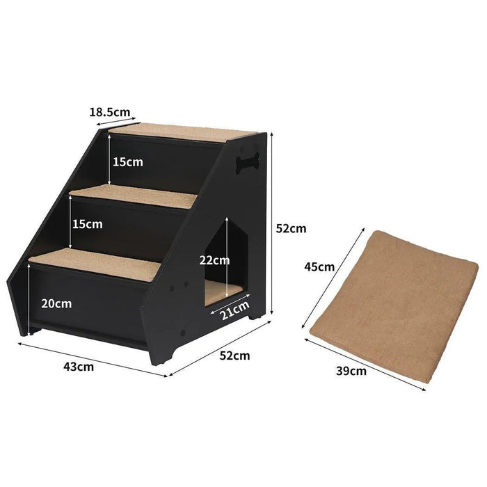 PaWz Wooden Pet Stairs with Build-in House Dimensions 