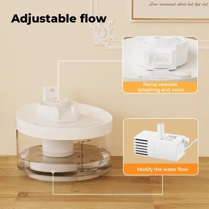 Pawz Automatic Pet Water Fountain Dog Cat Drinking have adjustable flow