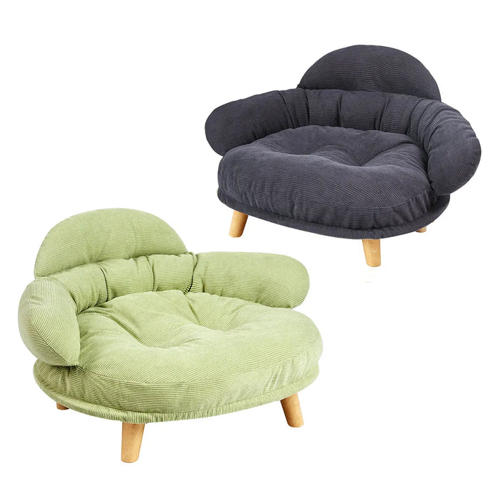 Pawz CloudNest Elevated Pet Sofa Bed Grey and Green