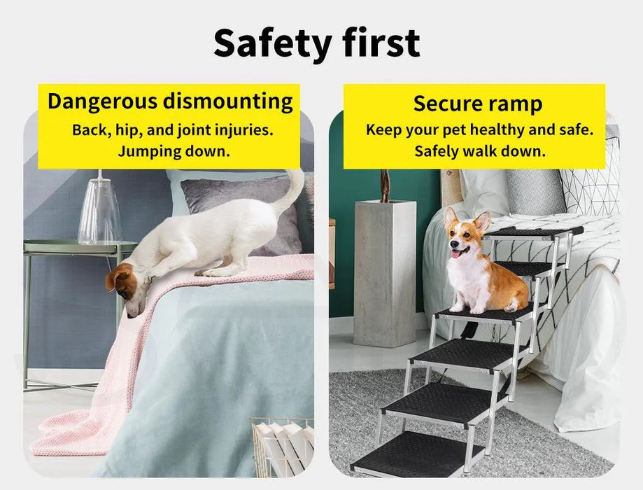 Pawz Collapsible Dog Stairs use for bed and sofa