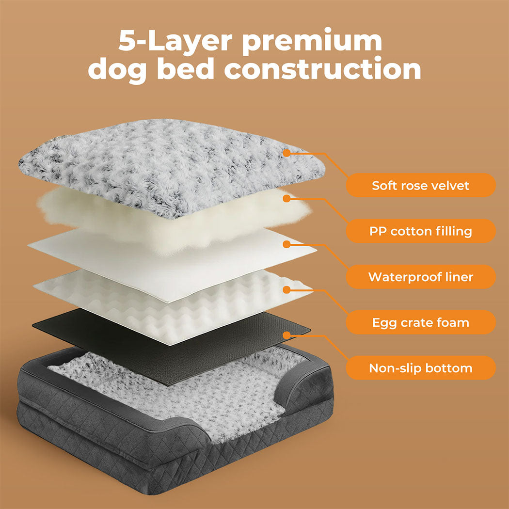 Pawz Orthopedic Pet Bed Dog Memory Foam Cushion Calming Mat Washable