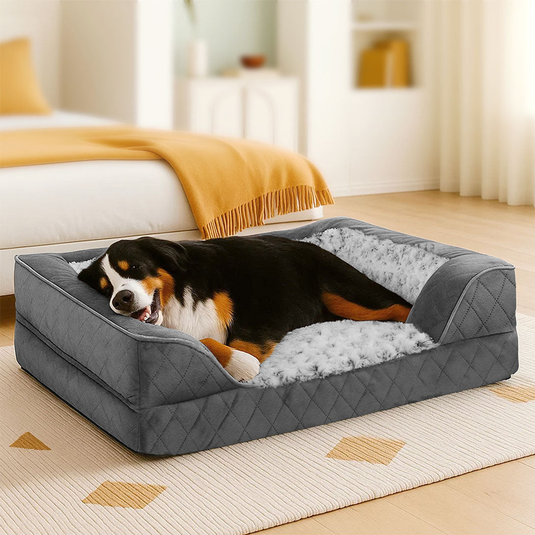 Illustration of Orthopedic Foam Dog Beds With Built-In Heat Packs