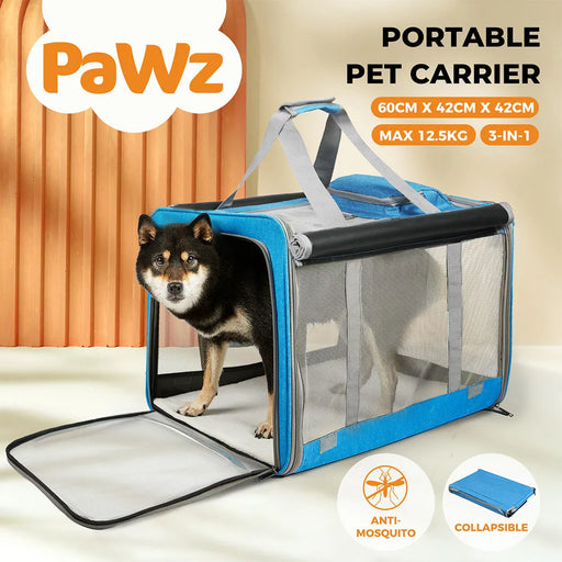 Pawz Portable pet Carrier grey blue