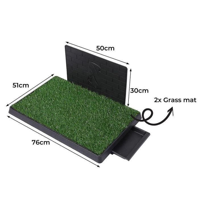 Pawz Synthetic Dog Grass Mat with Splash-Proof Wall Dimensions