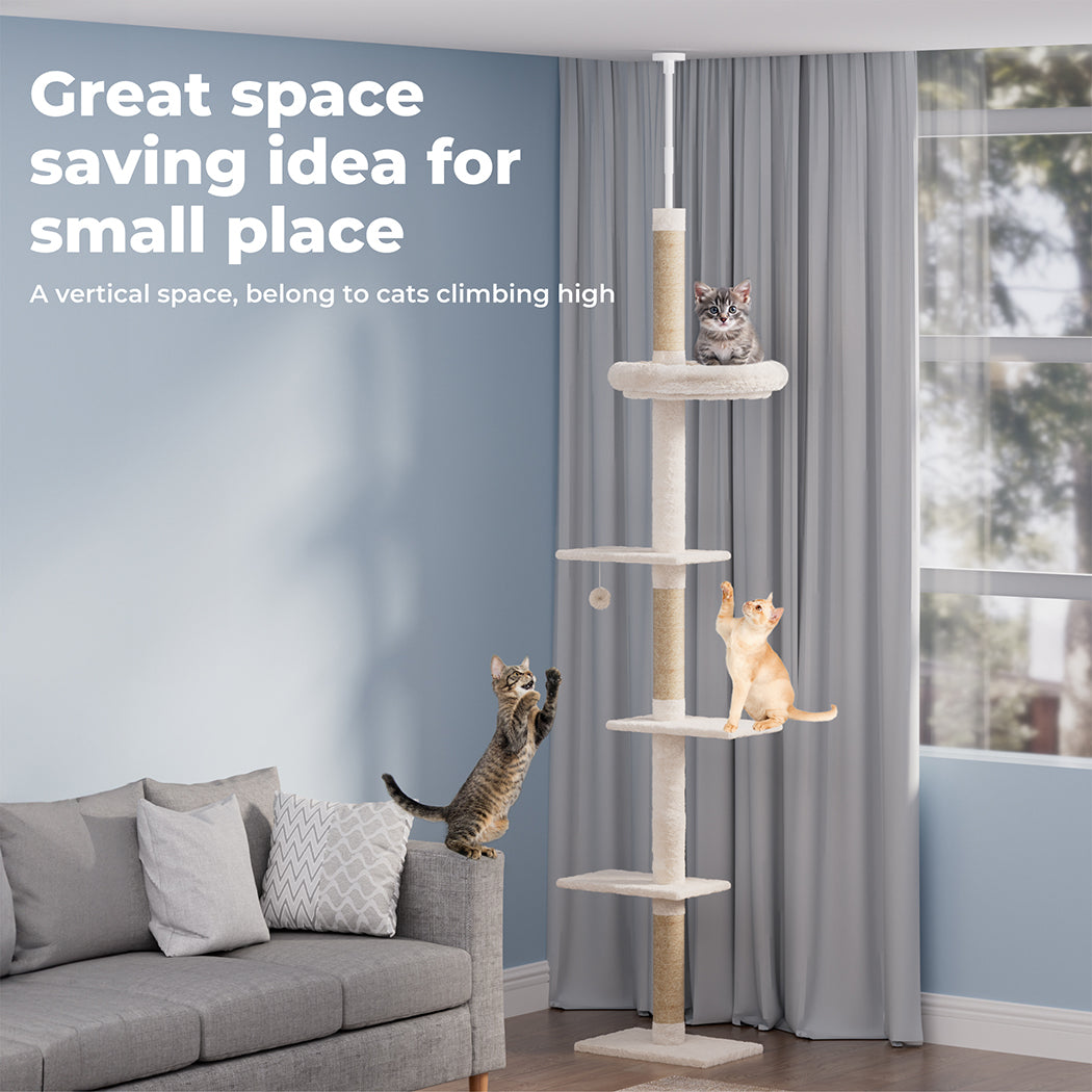 Floor to Ceiling Cat Tree | Tall Multi-Level Cat Tower