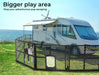 Pawz playpen use near the campervan 