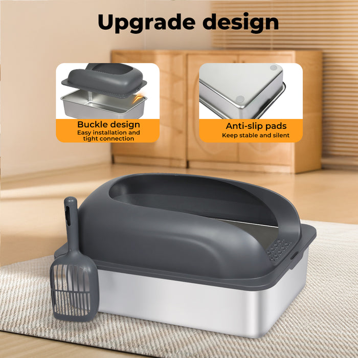 Pawz stainless steel cat litter box​ Anti slip base