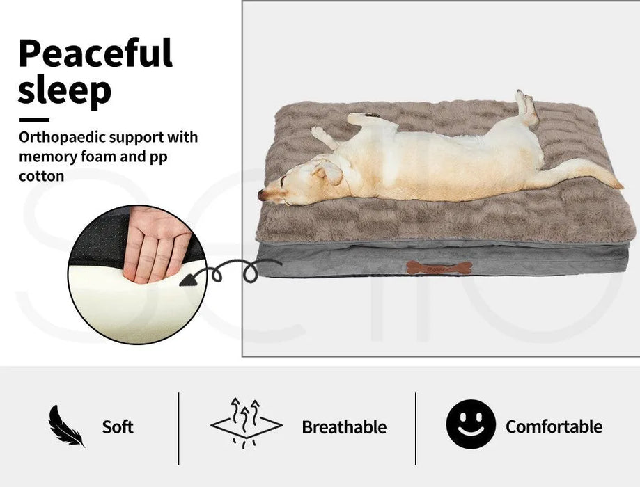 Peaceful dog sleeping on Pawz Dog Memory Foam Mattress bed