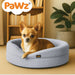 Puppy in the Orthopedic Memory Foam Dog Donut Bed light Grey
