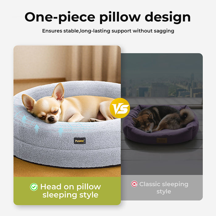 Puppy in the Orthopedic Memory Foam Dog Donut Bed vs other dog bed