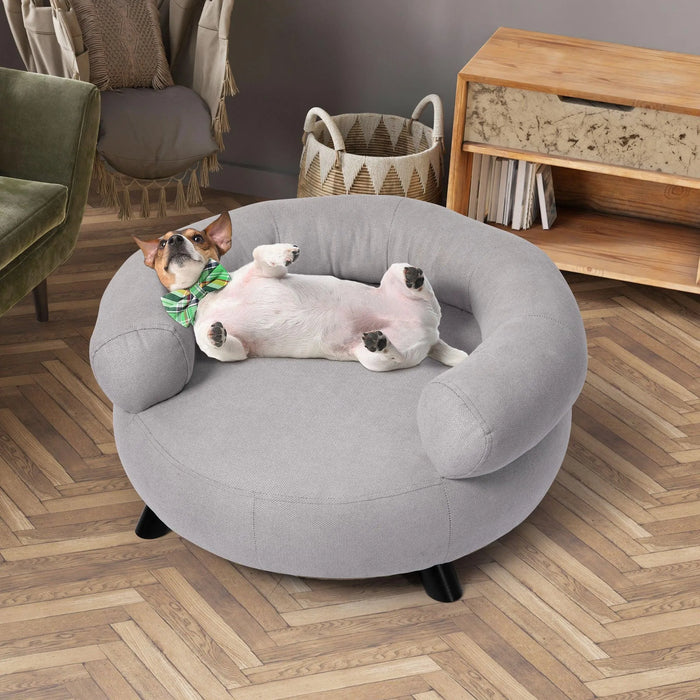 Puppy relaxing on PaWz Round Dog Sofa Lounge Chair