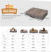 Size chart of Pawz Dog Memory Foam Mattress