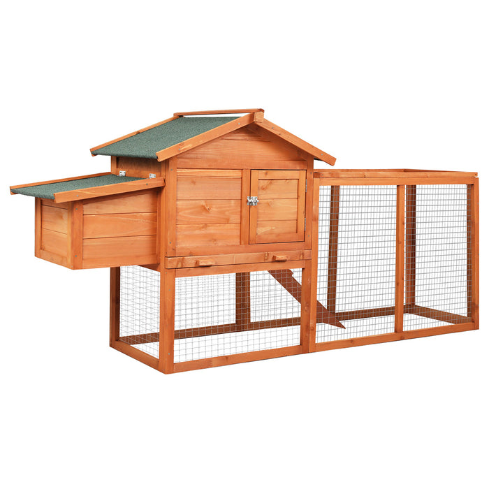 Pawz Rabbit Hutch Chicken Coop Large Wooden House Run Patio Cage Box Outdoor