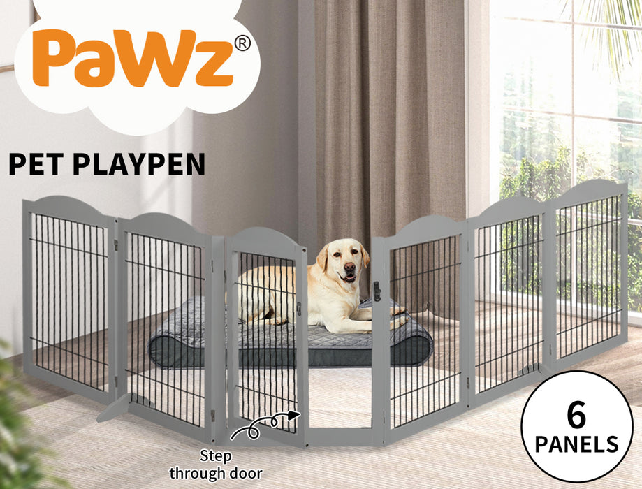 PaWz 6 Panels Pet Playpen Pet Gate