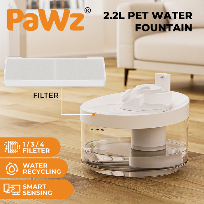 Pawz LED Automatic Electric Pet Water Fountain Dog Cat Drinking Dispenser 2.2L - petpawz.com.au