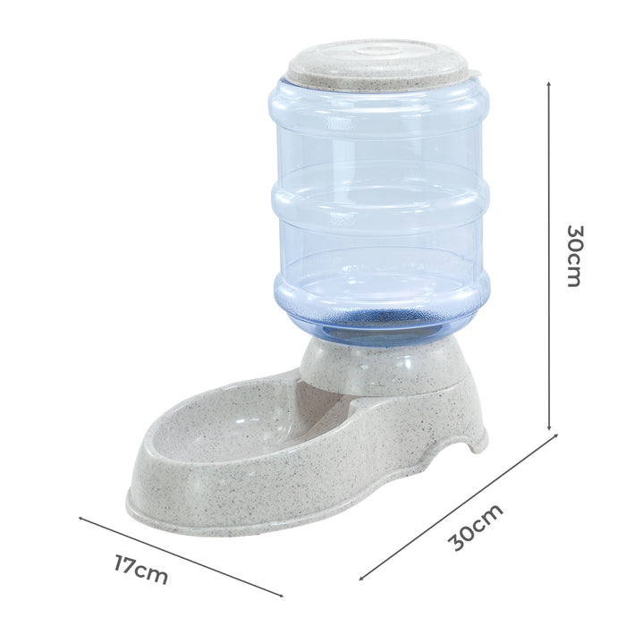 Automatic Pet Feeder Water Dispenser 3.5L Cat Dog Gravity Food Waterer Grey