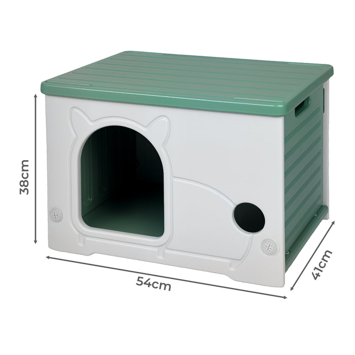 Outdoor Indoor Dogs Cats Kennel Plastic Puppy Pet House Weatherproof