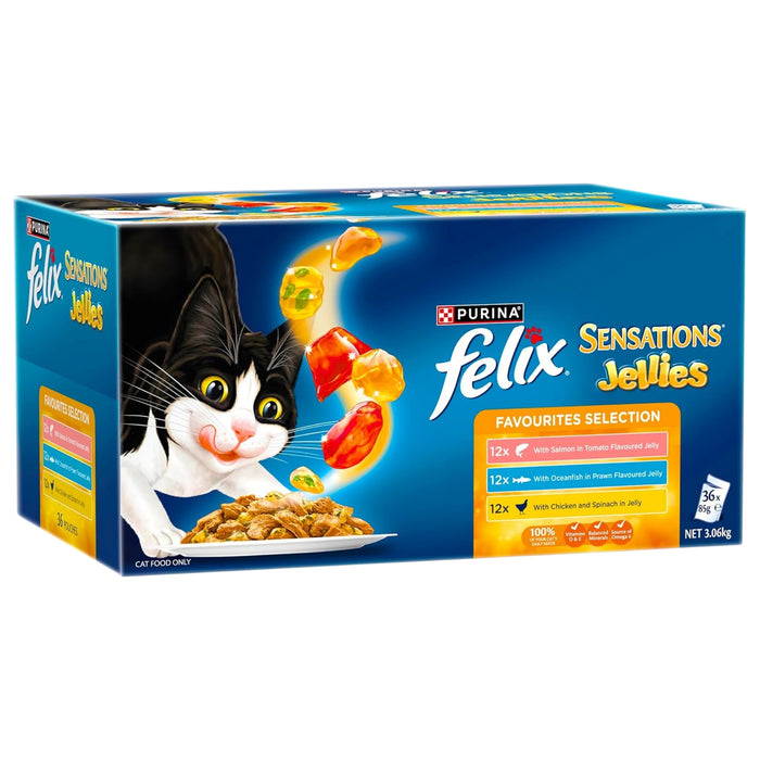 Felix Sensation Jellies Favourites Selection 36 x 85g