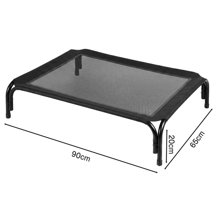 Raised Dog Bed Elevated Cooling Breathable Mesh for Indoor Outdoor Black