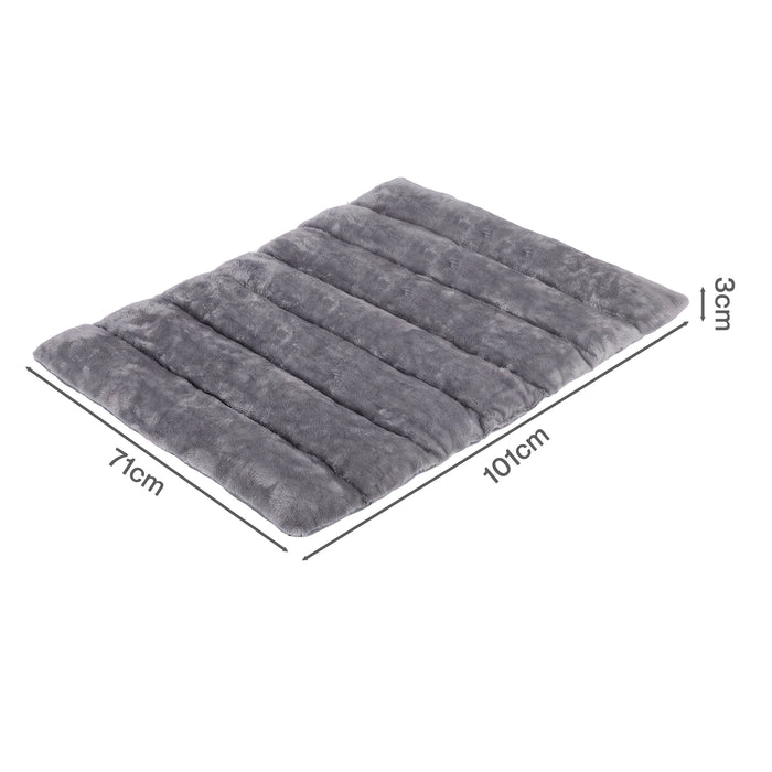Dog Bed Large Plush Mat Water Resistant Base for Camping Car Boot Grey