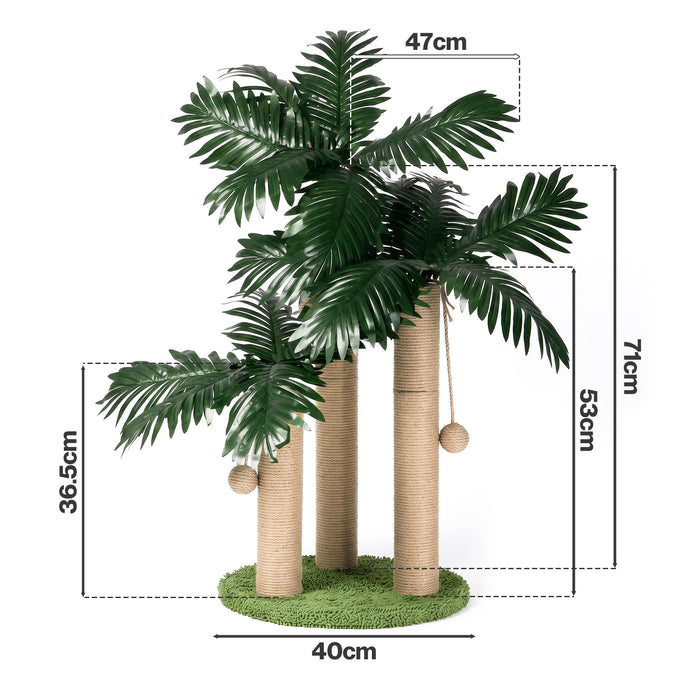 Cat Scratching Post 3 Heights Sisal Balls for Indoor Kitten Adult Green