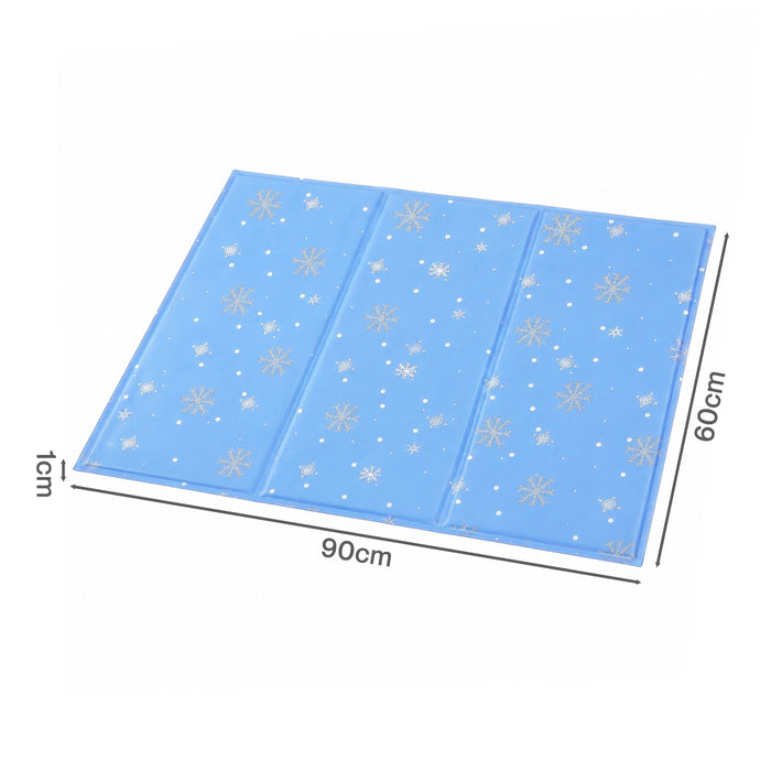 Dog Cooling Mat 90x60cm Self Gel Pad Breathable Crate Comfort for Home Blue