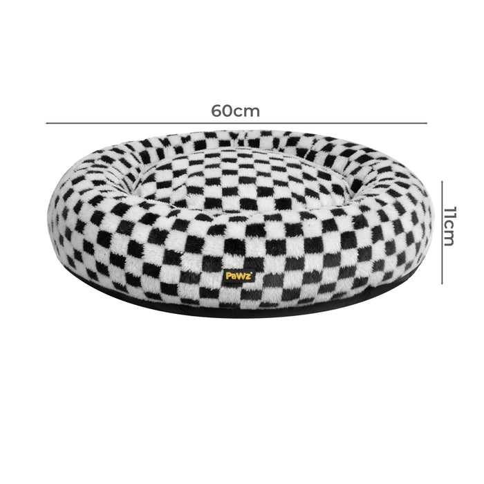 Circular Plush Dog Bed Calming Pet Plush Bed Soft Cosy Bed Washable