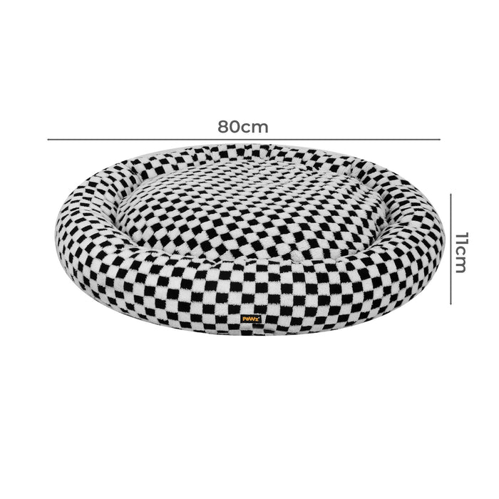 Circular Plush Dog Bed Calming Pet Plush Bed Soft Cosy Bed Washable