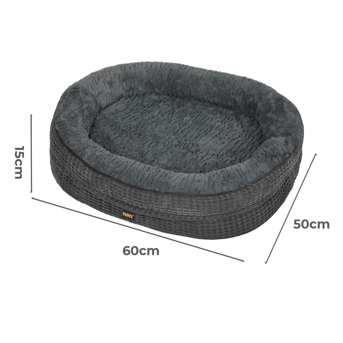 Orthopedic Plush Dog Bed Soft Washable Pet Bed Grey Cosy Cushion