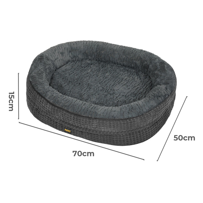 Orthopedic Plush Dog Bed Soft Washable Pet Bed Grey Cosy Cushion