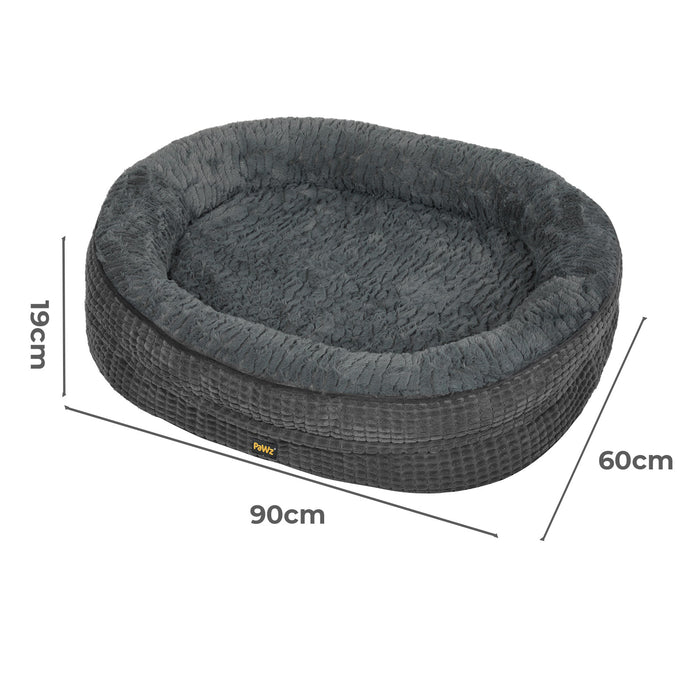 Orthopedic Plush Dog Bed Soft Washable Pet Bed Grey Cosy Cushion