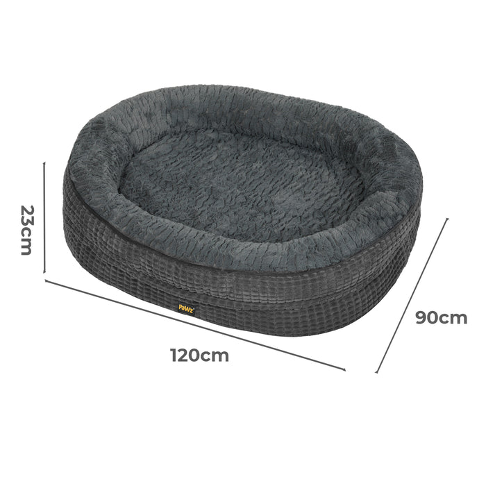 Orthopedic Plush Dog Bed Soft Washable Pet Bed Grey Cosy Cushion