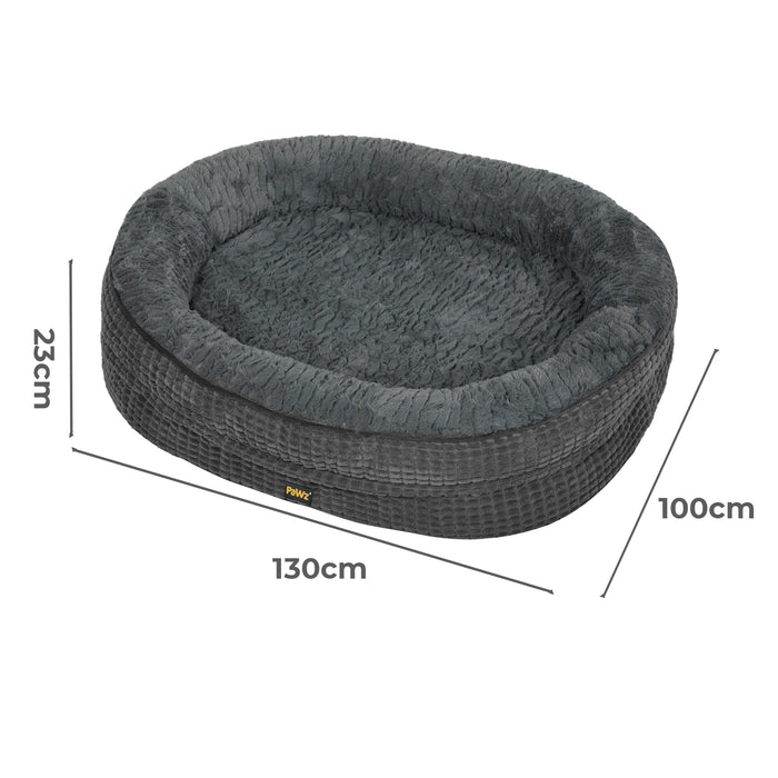 Orthopedic Plush Dog Bed Soft Washable Pet Bed Grey Cosy Cushion