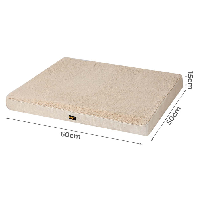 Dog Bed Soft Pet Mat Non-Slip Cushion Beige Removable Washable