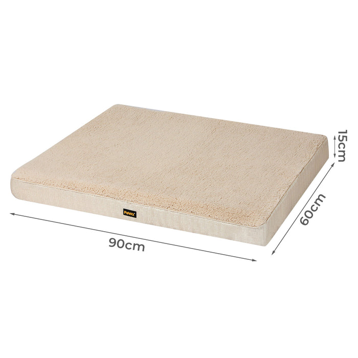 Dog Bed Soft Pet Mat Non-Slip Cushion Beige Removable Washable