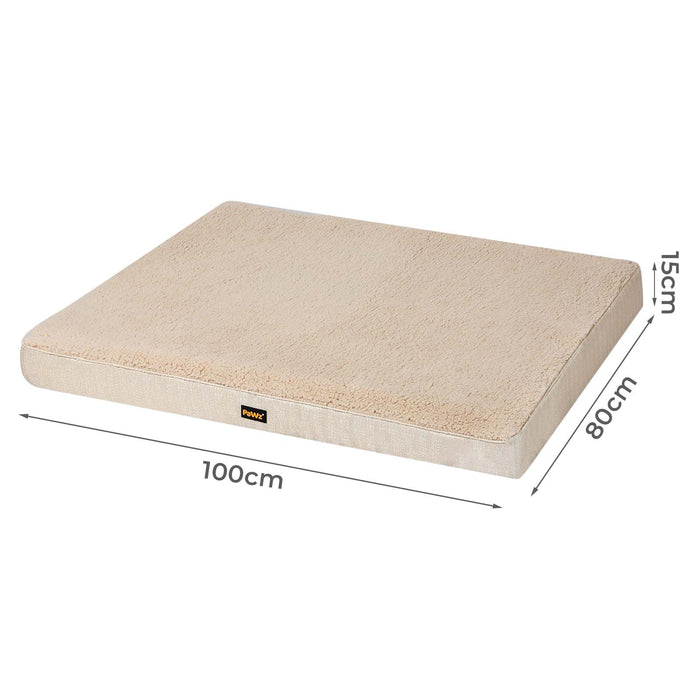 Dog Bed Soft Pet Mat Non-Slip Cushion Beige Removable Washable